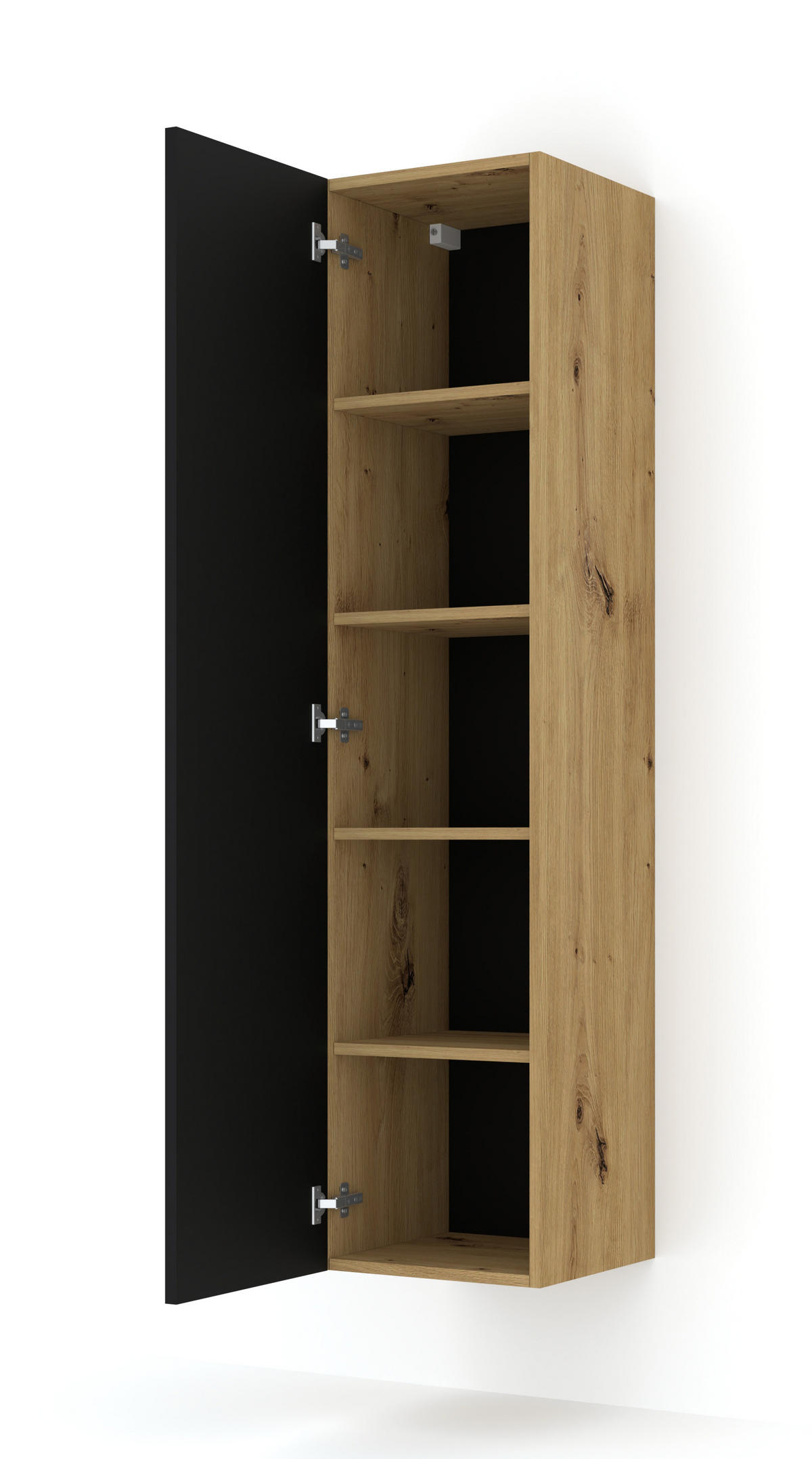 HÄNGESCHRANK Artisan Eiche, Schwarz 35/150/35 - Schwarz, Holzwerkstoff (35/150/35cm) - RAUMHIRSCH FURNITURE