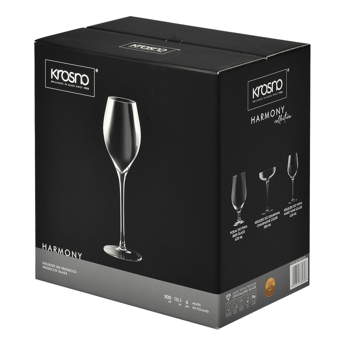 PROSECCO-GLÄSER Harmony, 6er-Set, 280 ml - Transparent, Glas (0.28L) - Krosno Glass