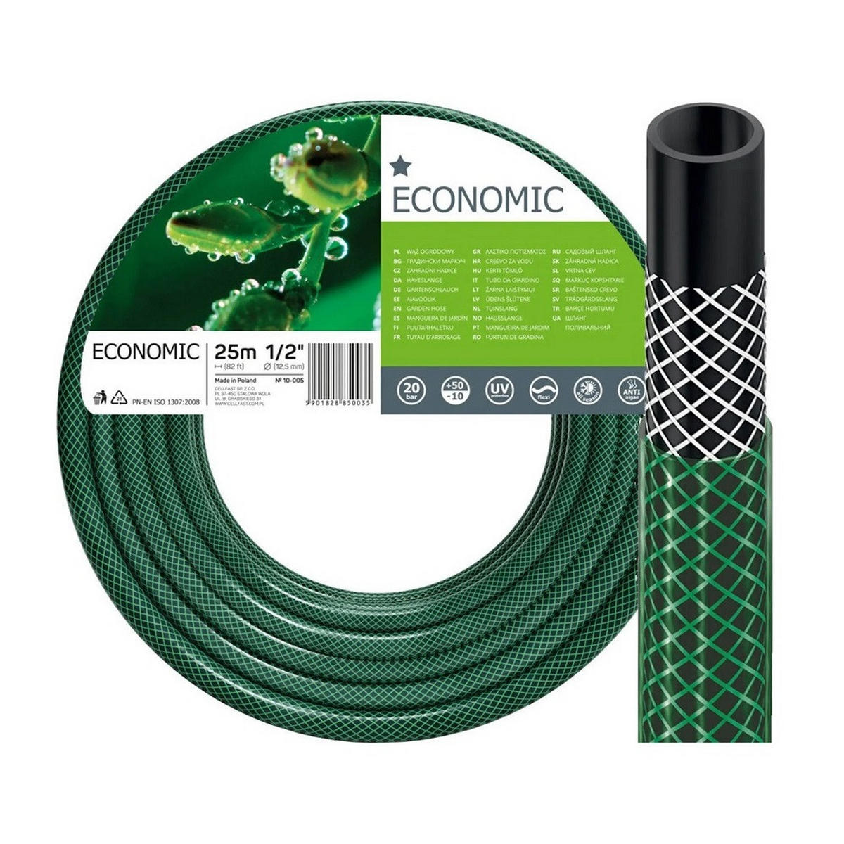 GARTENSCHLAUCH ECONOMIC 1/2" 25 m - Transparent, Kunststoff (2500cm) - Cellfast