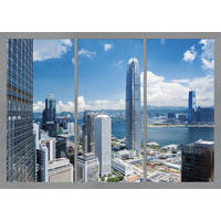 FOTOTAPETE Stadtblick 375 x 270 cm - Blau, Papier (375/270cm) - Sanders & Sanders