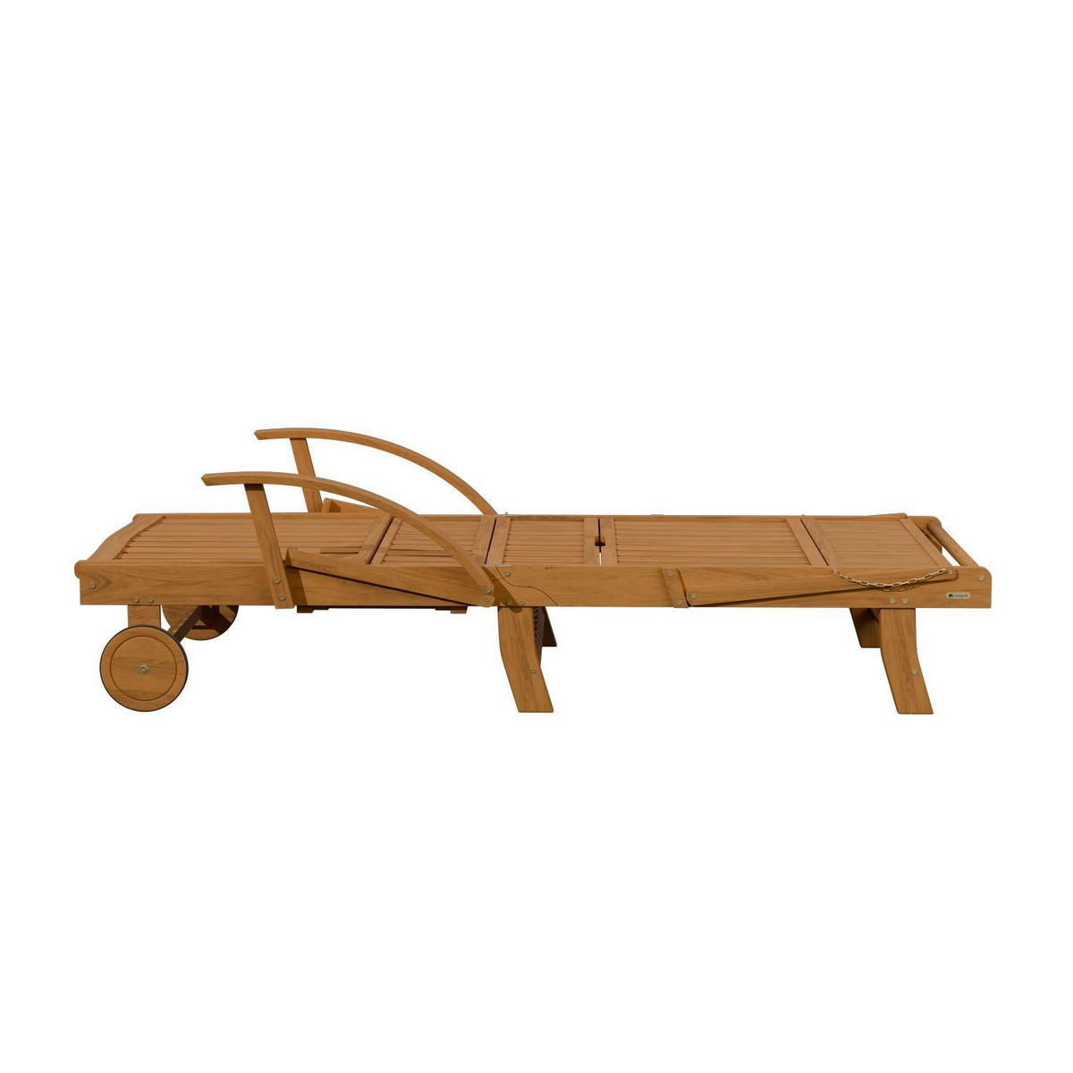SONNENLIEGE SunScape Akazie mit Tisch 2er Set - Naturfarben, Holz (72.5/30/196cm) - Juskys