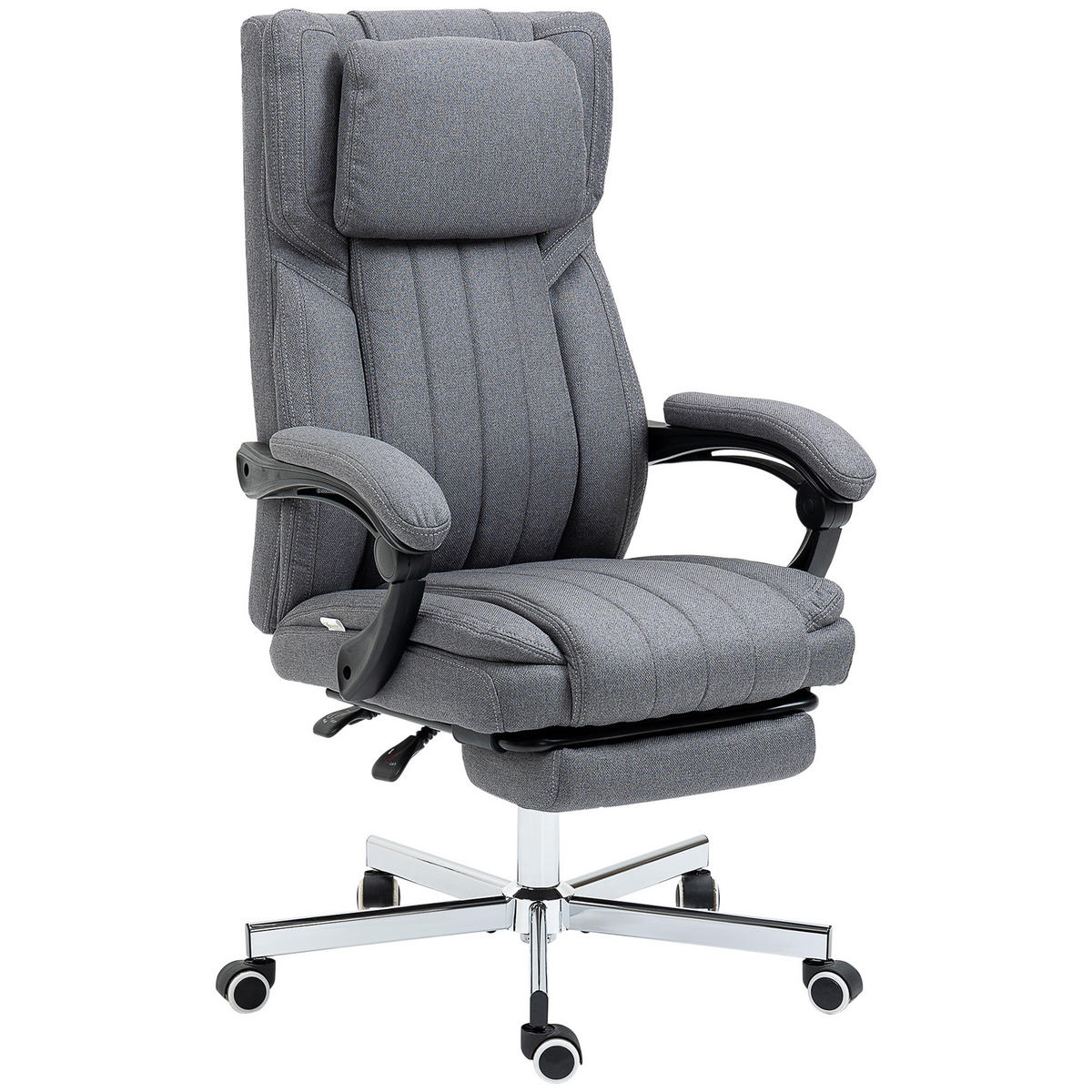 BÜROSTUHL mit Massagefunktion, Grau - Grau, Kunststoff (61/113/65cm) - Vinsetto
