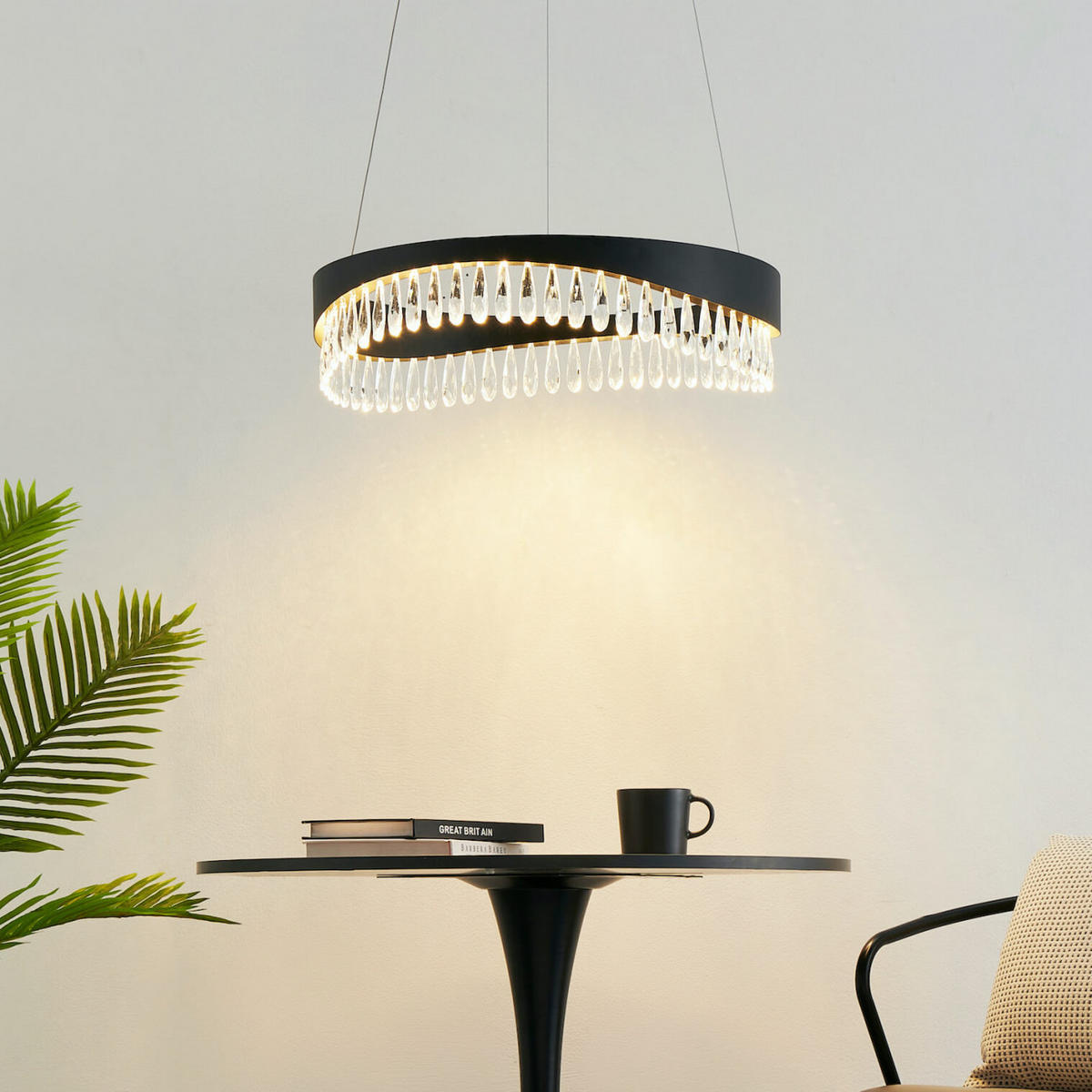 HÄNGELEUCHTE Capilano, Schwarz, 60cm - Schwarz, Glas (60/60/16cm) - KOSILUM