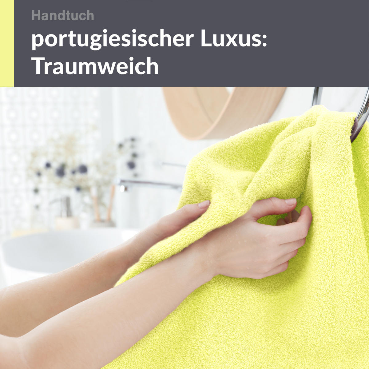 HANDTUCH 50x100 cm London Anis Grün 4er Set - Hellgelb, Textil (50/100cm) - Lashuma