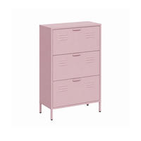 SCHUHSCHRANK 3 Türen Rosa 80/26/125 - Pink, Metall (80/125/26cm) - Mobili Rebecca