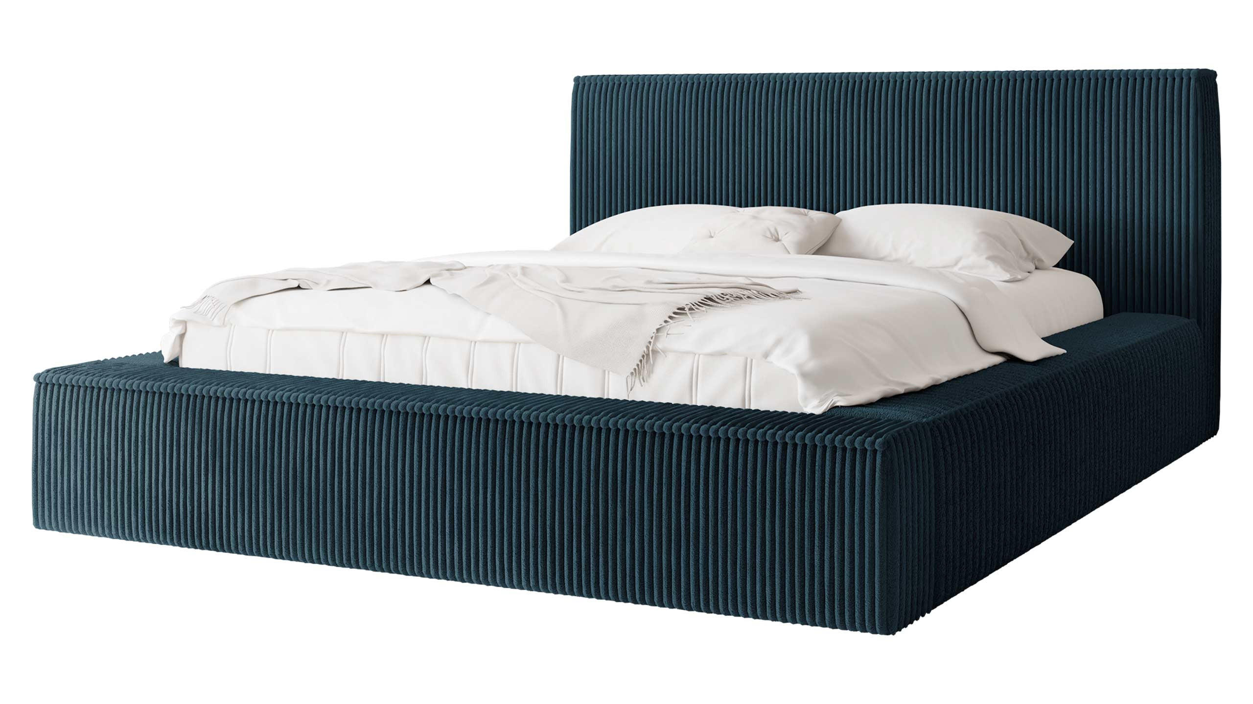 POLSTERBETT Glexi - Dunkelblau, Holz/Textil (180/200cm) - MIRJAN24