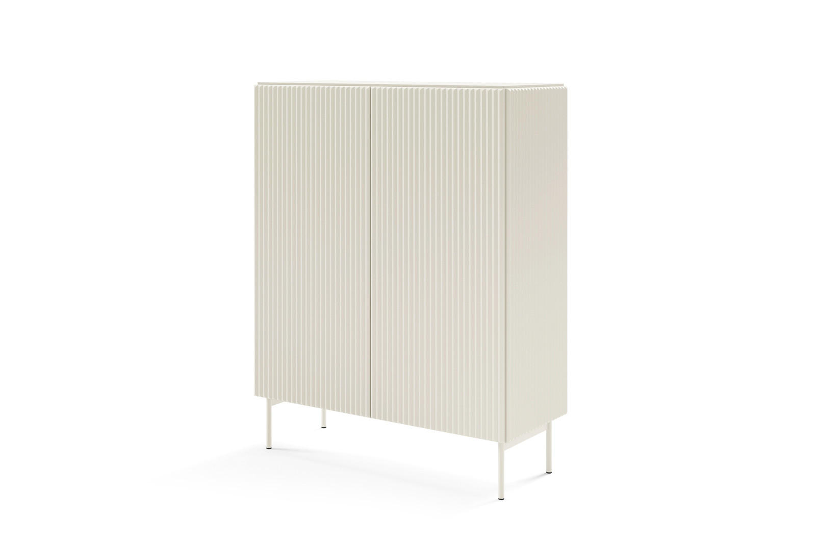 HIGHBOARD MUTI 99 cm Kaschmir - mit Riffel-Fronten und Push-to-Open-System - Kaschmir, Holz/Holzwerkstoff (99/123/40cm) - Ravio