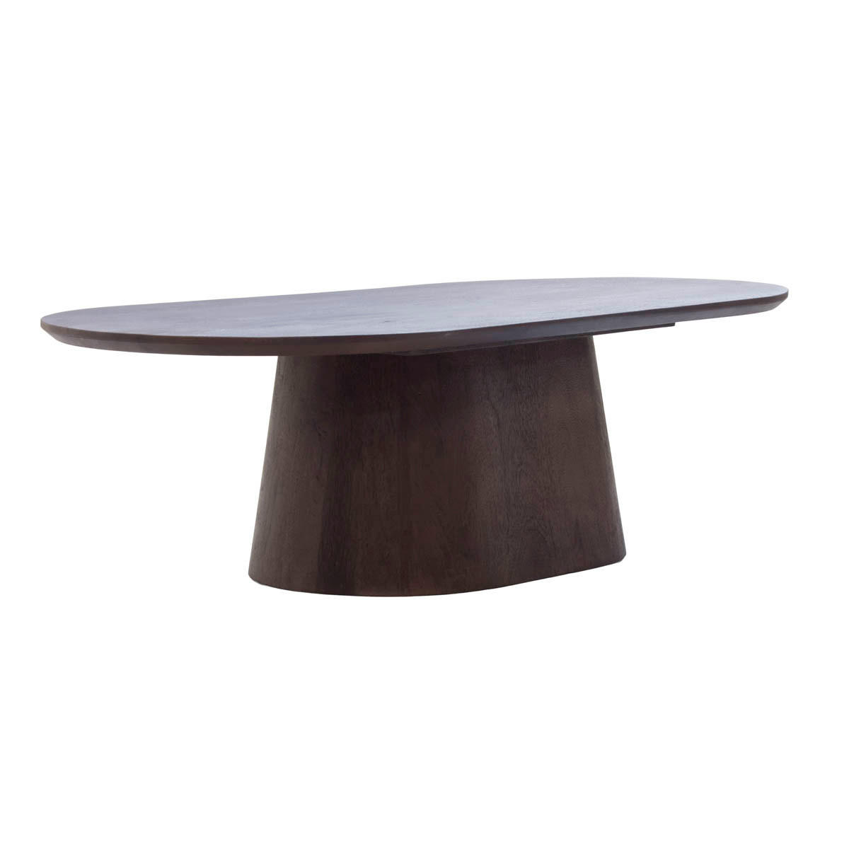 COUCHTISCH Oval Dunkelbraun Holz 130x60x35cm - Dunkelbraun, Holz (130/65/38cm) - Giga Meubel