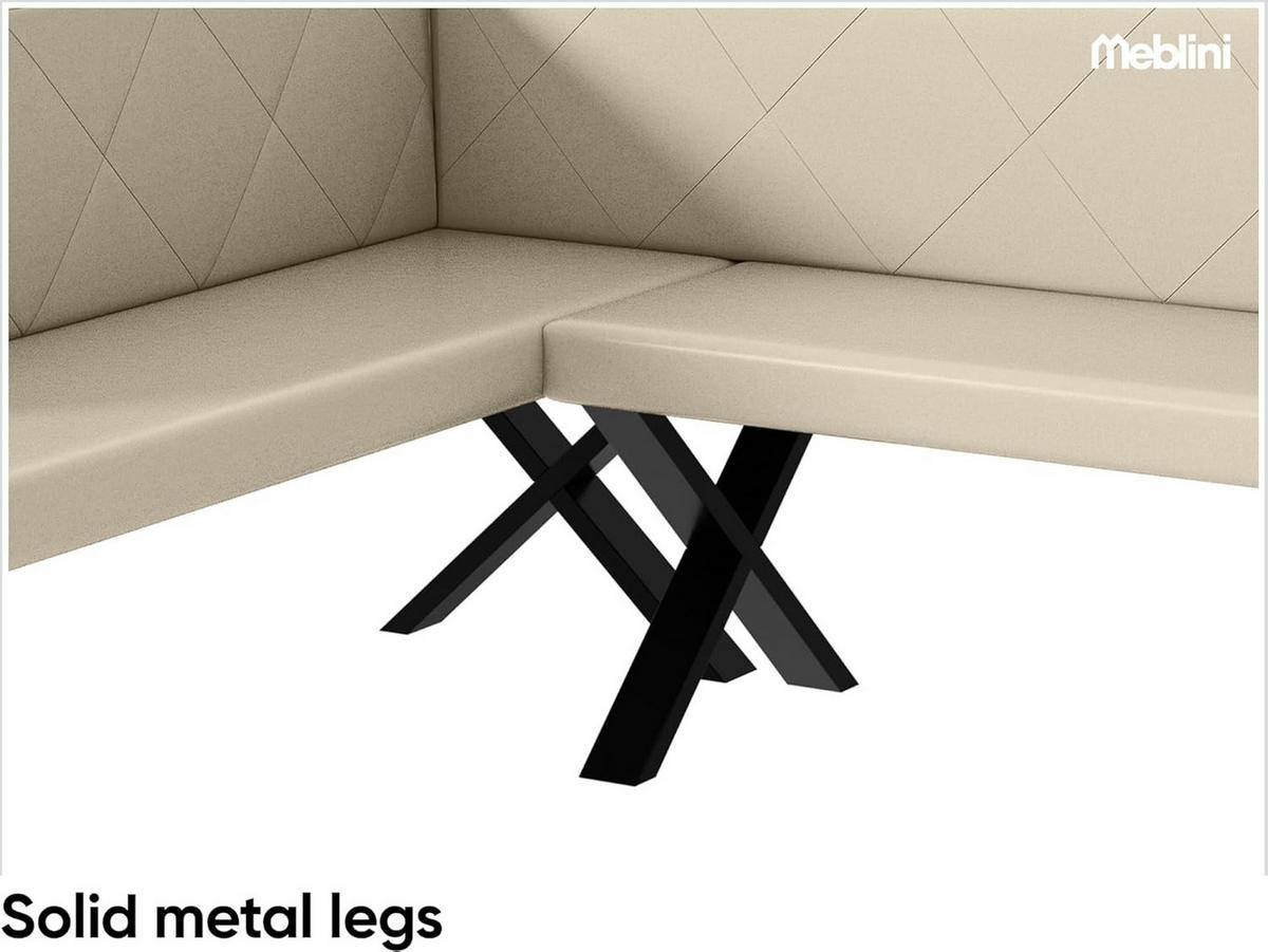 ECKBANK ERIC_X - Creme, Leder (142/196cm) - Meblini