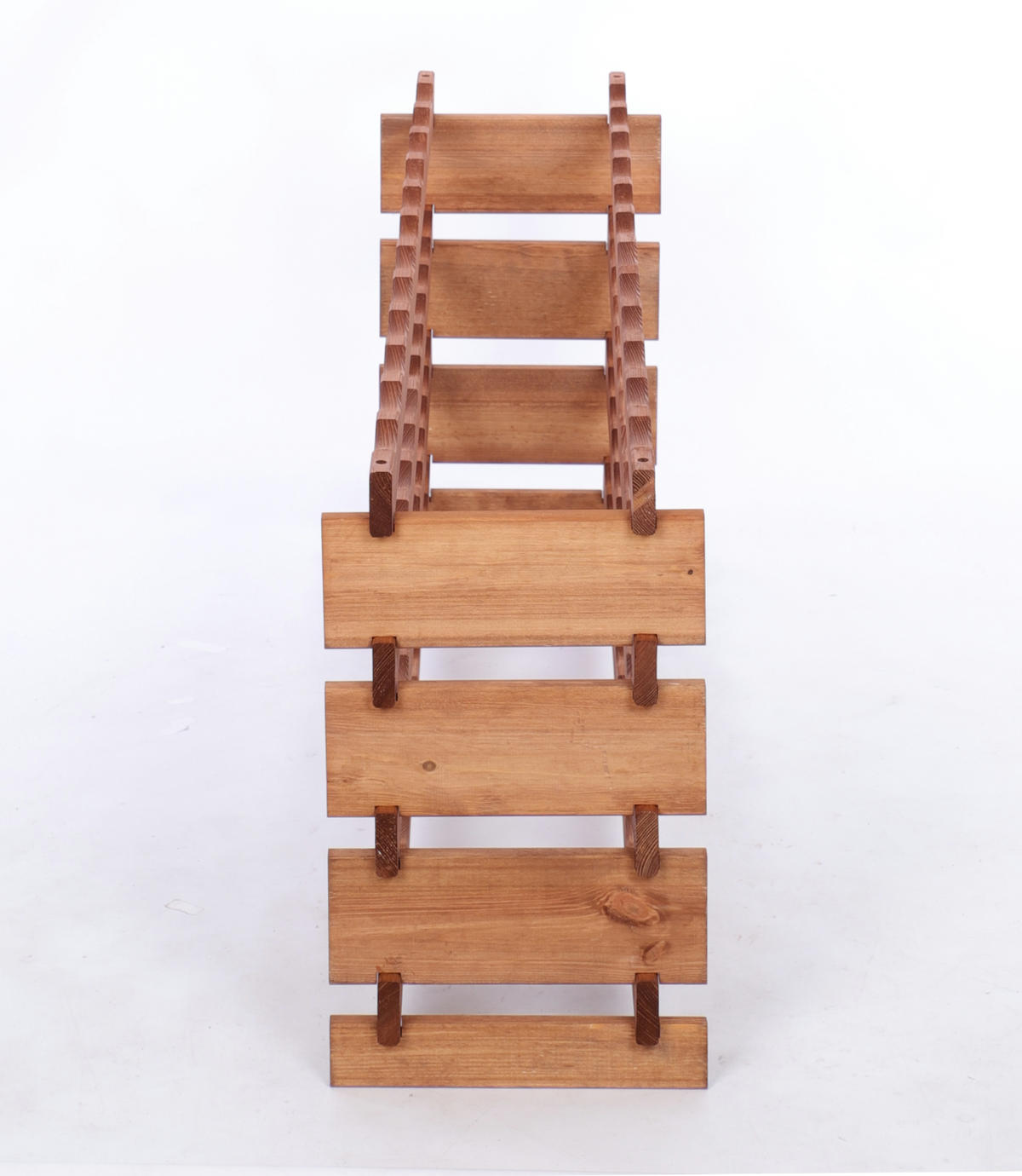 WEINREGAL VINOTECA FLEX PRO HxBxT 51x123x28cm 48 Flaschen auf 4 Ebenen Braun geölt - Braun, Holz (123/51/28cm) - PROREGAL