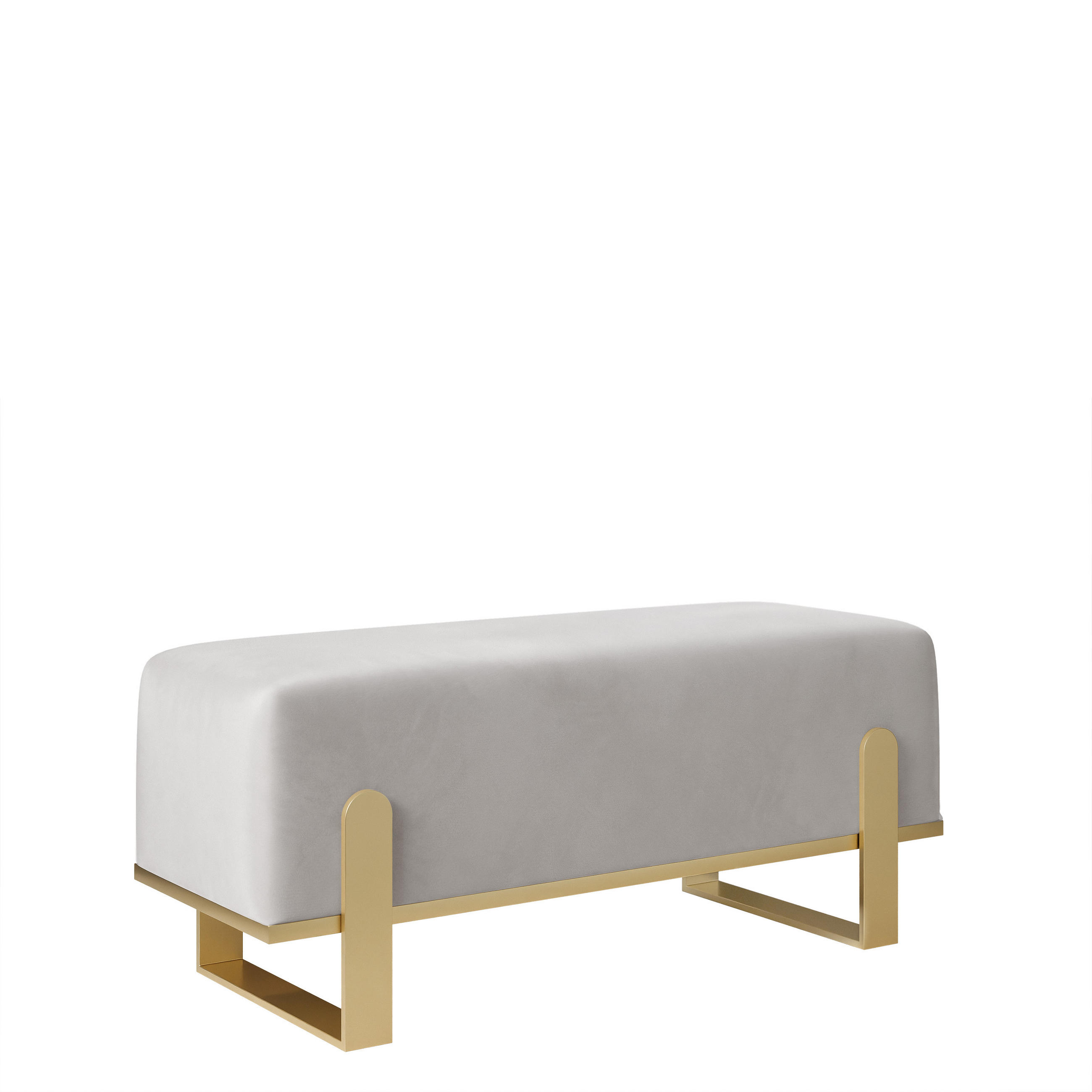 POLSTERBANK MARA 80 cm Gold / Grau ,Metallgestell - Grau, Metall (80/47/35cm) - Idohome
