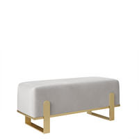 POLSTERBANK MARA 80 cm Gold / Grau ,Metallgestell - Grau, Metall (80/47/35cm) - Idohome