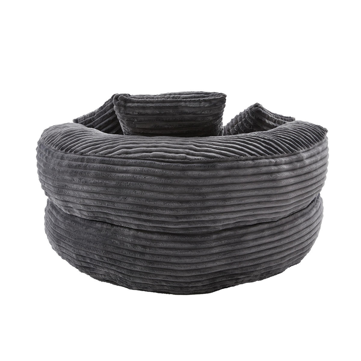 SITZSACK 1-Sitzer 108/108/52 cm in Grau aus Cord - Grau, Textil (108/52/108cm) - CHICFURN