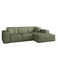 ECKSOFA Celes Premium Stoff Scala - Jadegrün, Holzwerkstoff/Textil (266/165cm) - Fun Möbel