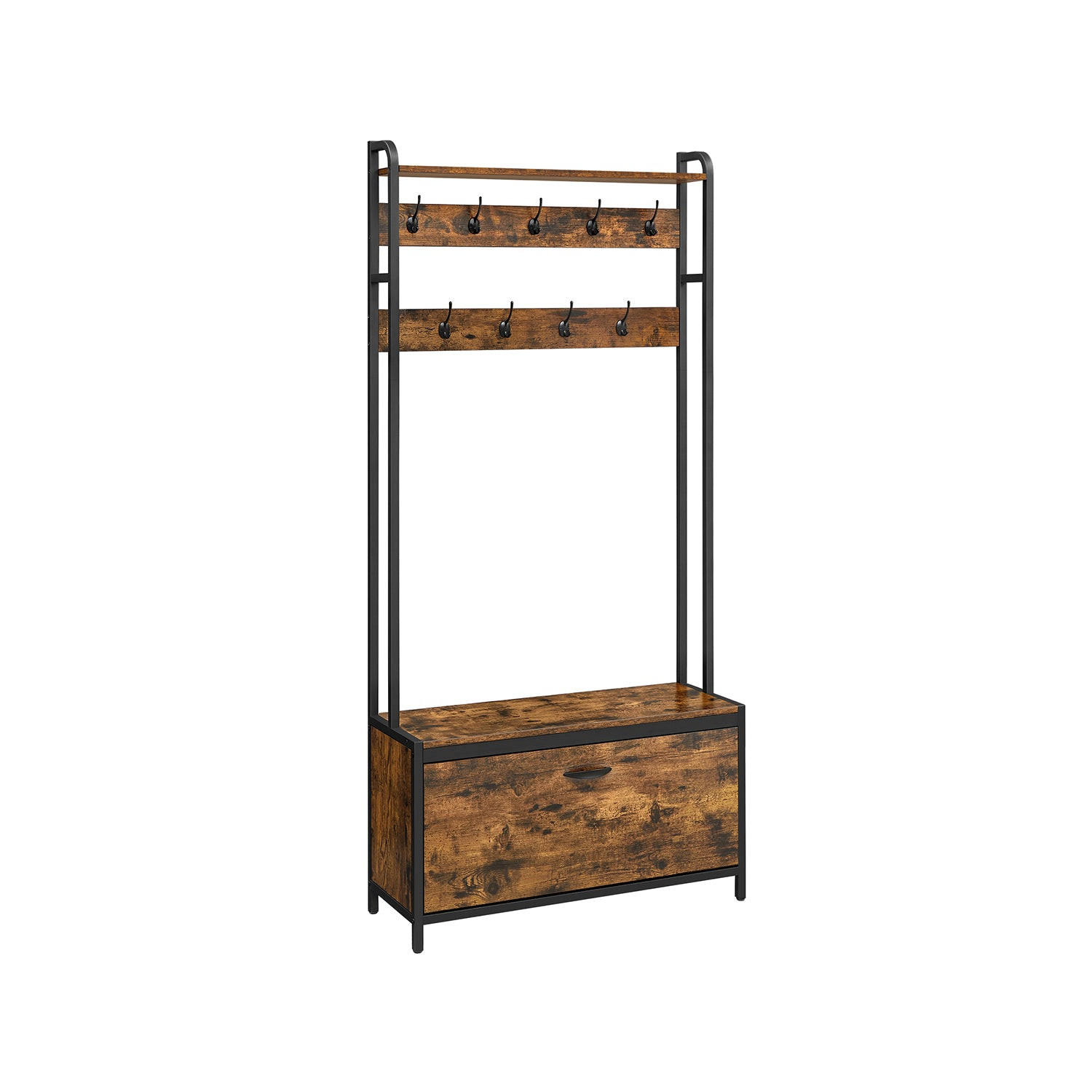 GARDEROBENSTÄNDER WARSAW - Braun, Holzwerkstoff (85/180/30cm) - Hansiro