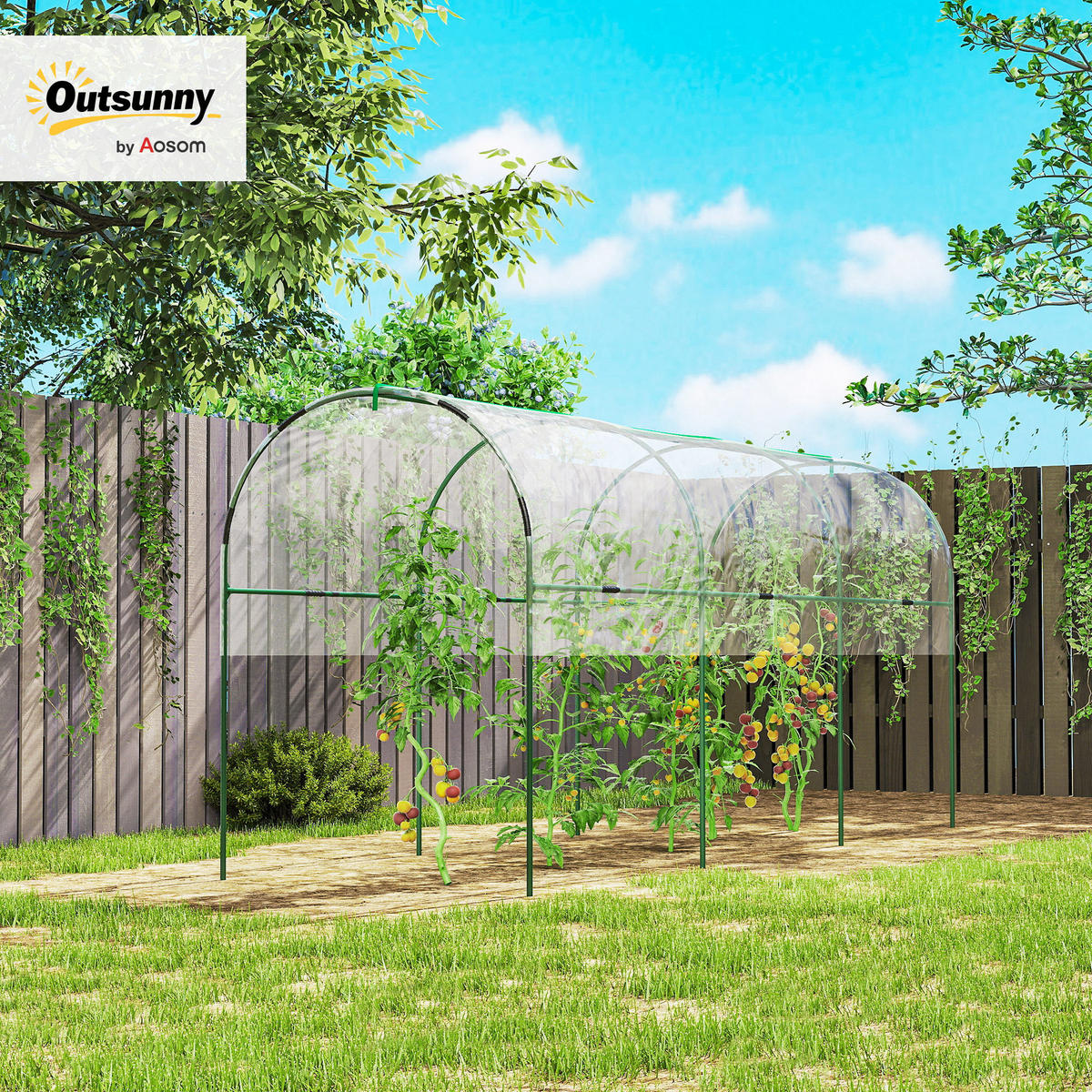 GEWÄCHSHAUS DE-05787 Winterfest mit Bogendach & Erdankern Transparent - Transparent, Kunststoff/Metall (120/170/400cm) - ComfortXL