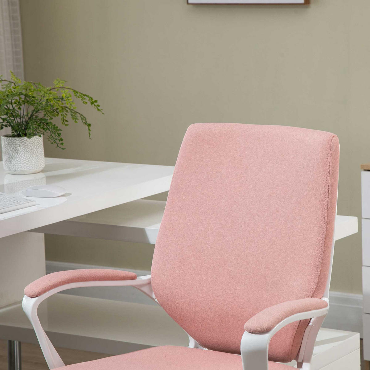 BÜROSTUHL, Polyester, Nylon, Rosa+Weiß - Hellrosa, Kunststoff (69/100/62cm) - Vinsetto