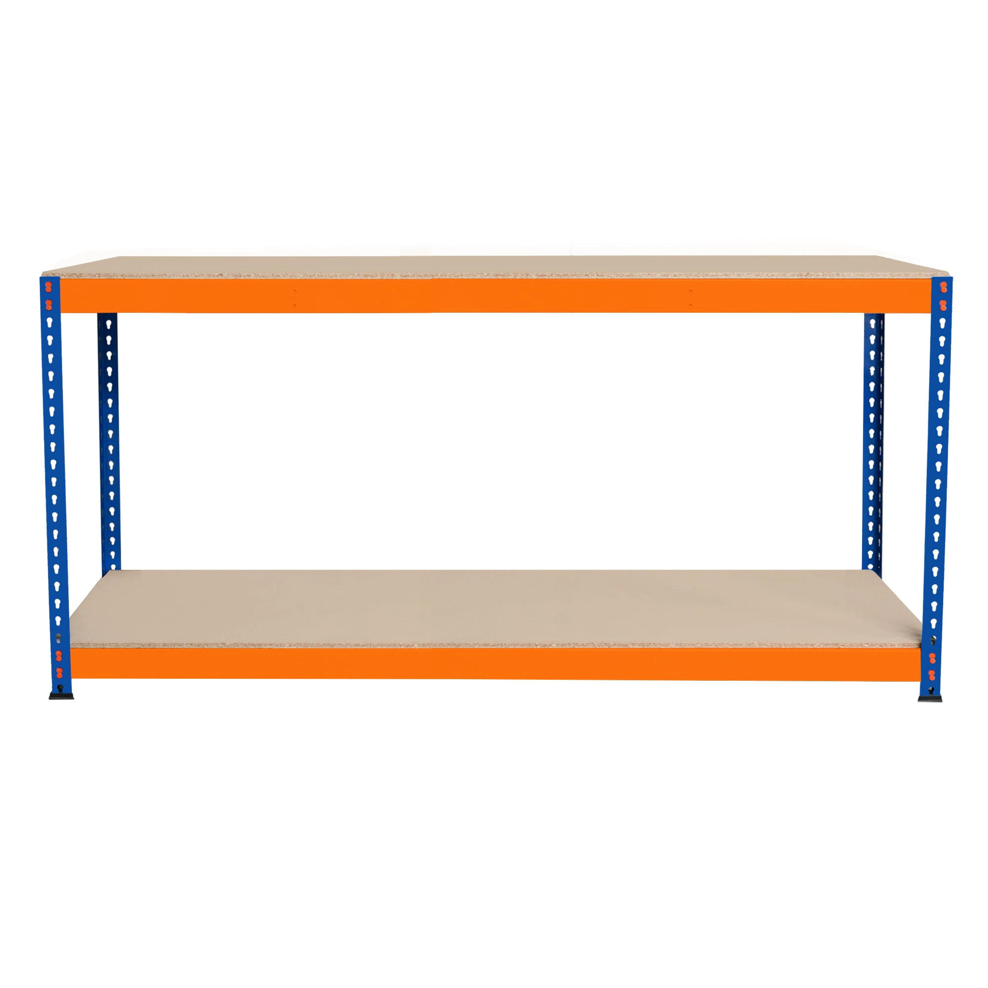 WERKBANK S-Rax 2-stufig - 180cm x 45cm x 90cm - Orange, Holzwerkstoff (180/90/45cm)