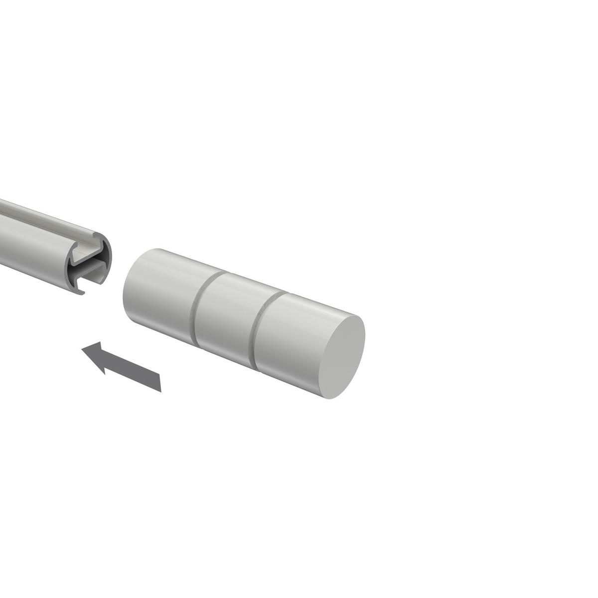 ENDSTÜCKE FÜR GARDINENSTANGEN 20 mm Ø, Elanto Weiß, Packung 2 Stück - Weiß, Metall (6.4/2.4/2.4cm) - INTERDECO
