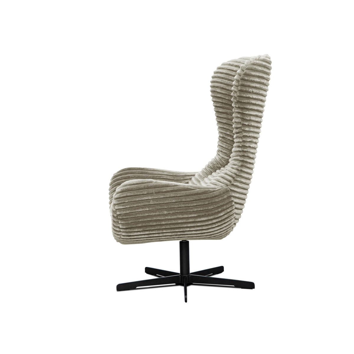 SESSEL MONACO 1-Sitzer, Cordstoff hellbraun - Hellbraun/Schwarz, Holz/Textil (74/116/84cm) - Courtois Laville