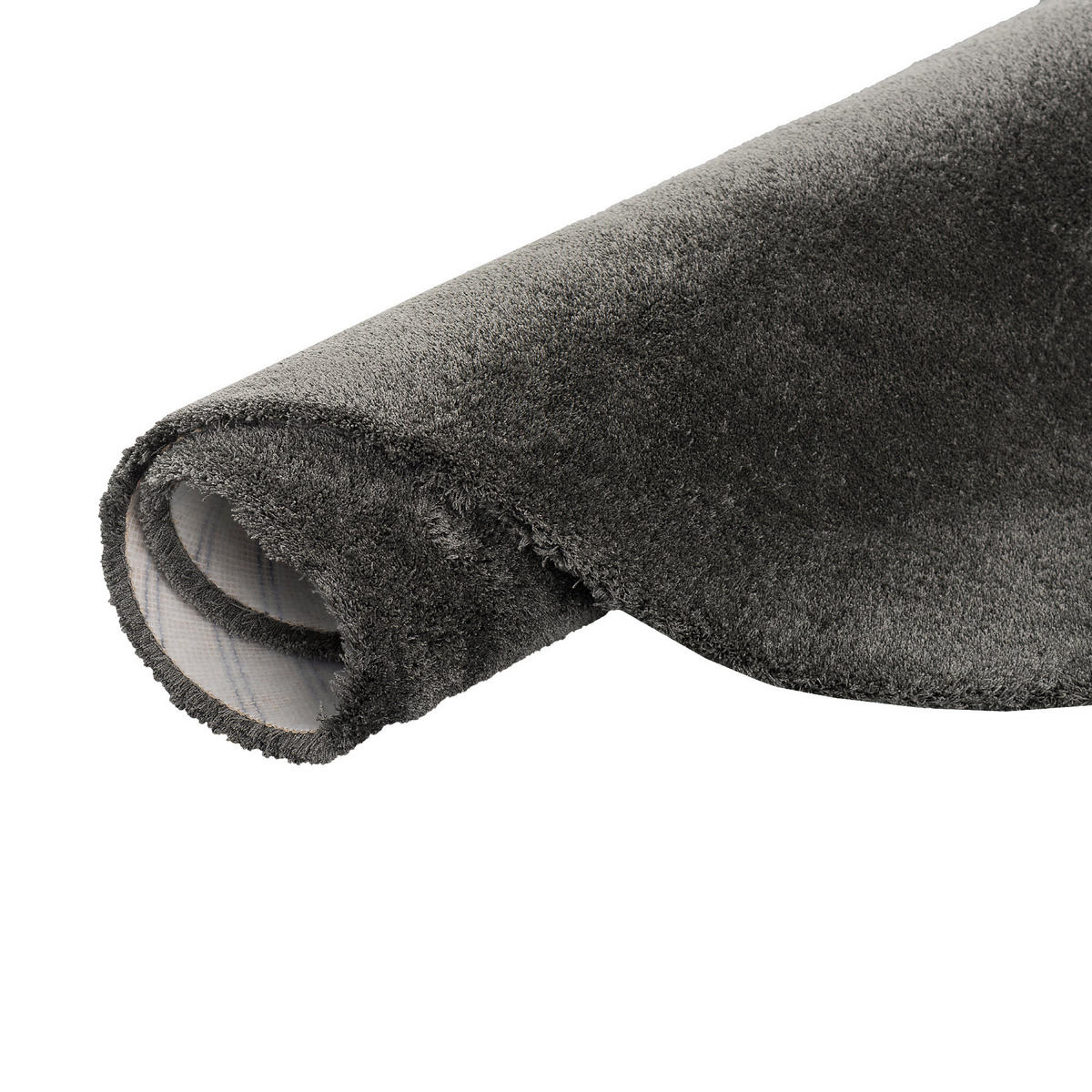 LUXUS HOCHFLOR SHAGGY TEPPICH VELVET RUND - Anthrazit, Textil (133/133cm) - Snapstyle