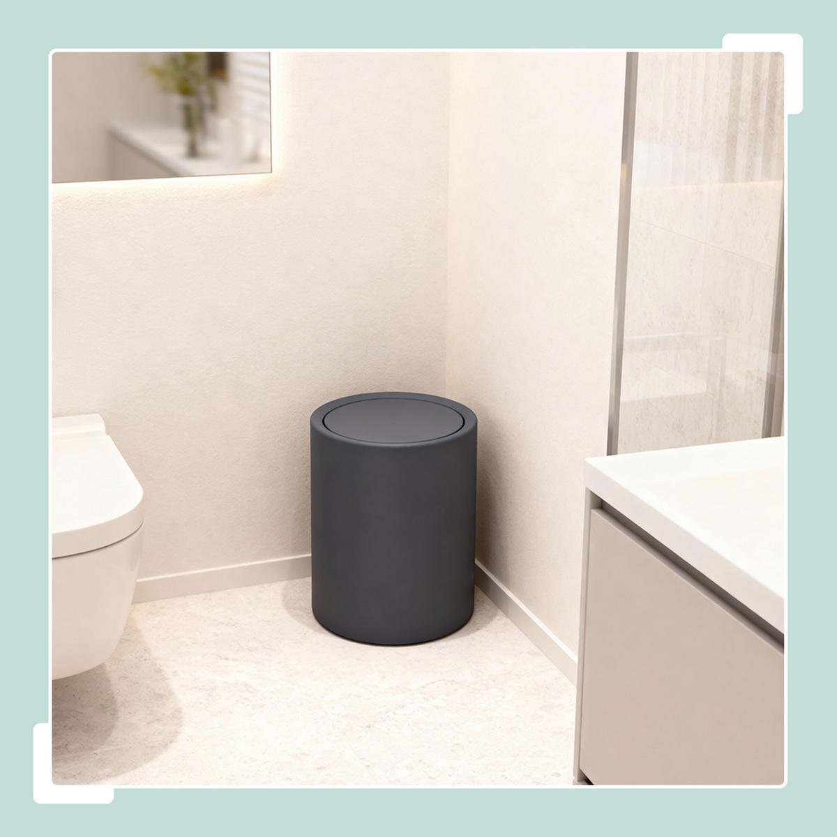 KOSMETIKEIMER - Anthrazit, Kunststoff (20/26/20cm) - Relaxdays