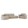 SOFASET Palma In Scala - Beige, Holzwerkstoff/Textil (236/78/165cm) - Fun Möbel