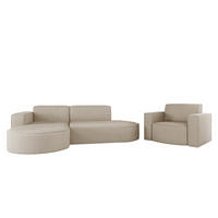 SOFASET Palma In Scala - Beige, Holzwerkstoff/Textil (236/78/165cm) - Fun Möbel
