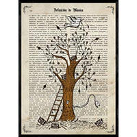 POSTER Baum Mit Mikrofone A4 Rahmenlos - Klar, Papier (29.7/5/21cm) - Nacnic