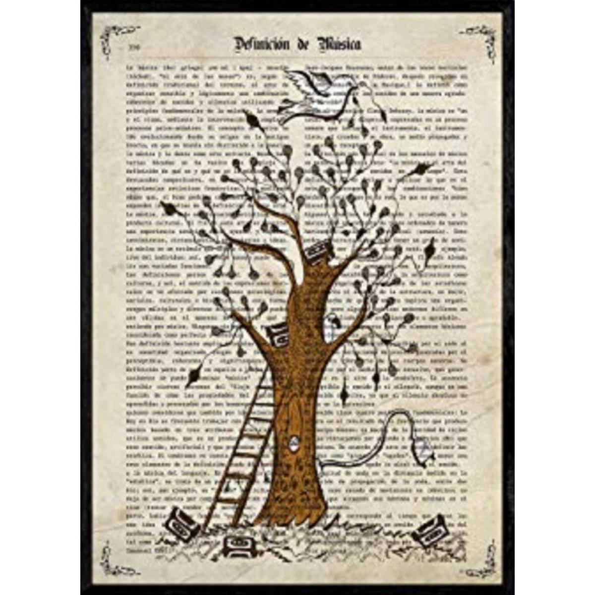 POSTER Baum Mit Mikrofone A4 Rahmenlos - Klar, Papier (29.7/5/21cm) - Nacnic