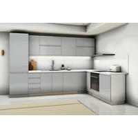 L-KÜCHE Velmora Grau Hochglanz – 330 × 210 cm – K54-G330 L - Grau, Holz (330/212/210cm) - ROYAL24_MARKT