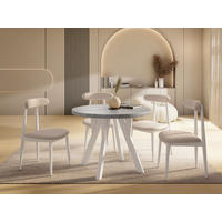 ESSTISCH Avero White runder ausziehbarer, Beton grau 90-190/90/77 cm - Hellgrau/Weiß, Holz/Holzwerkstoff (90/190/77cm) - WFL GROUP
