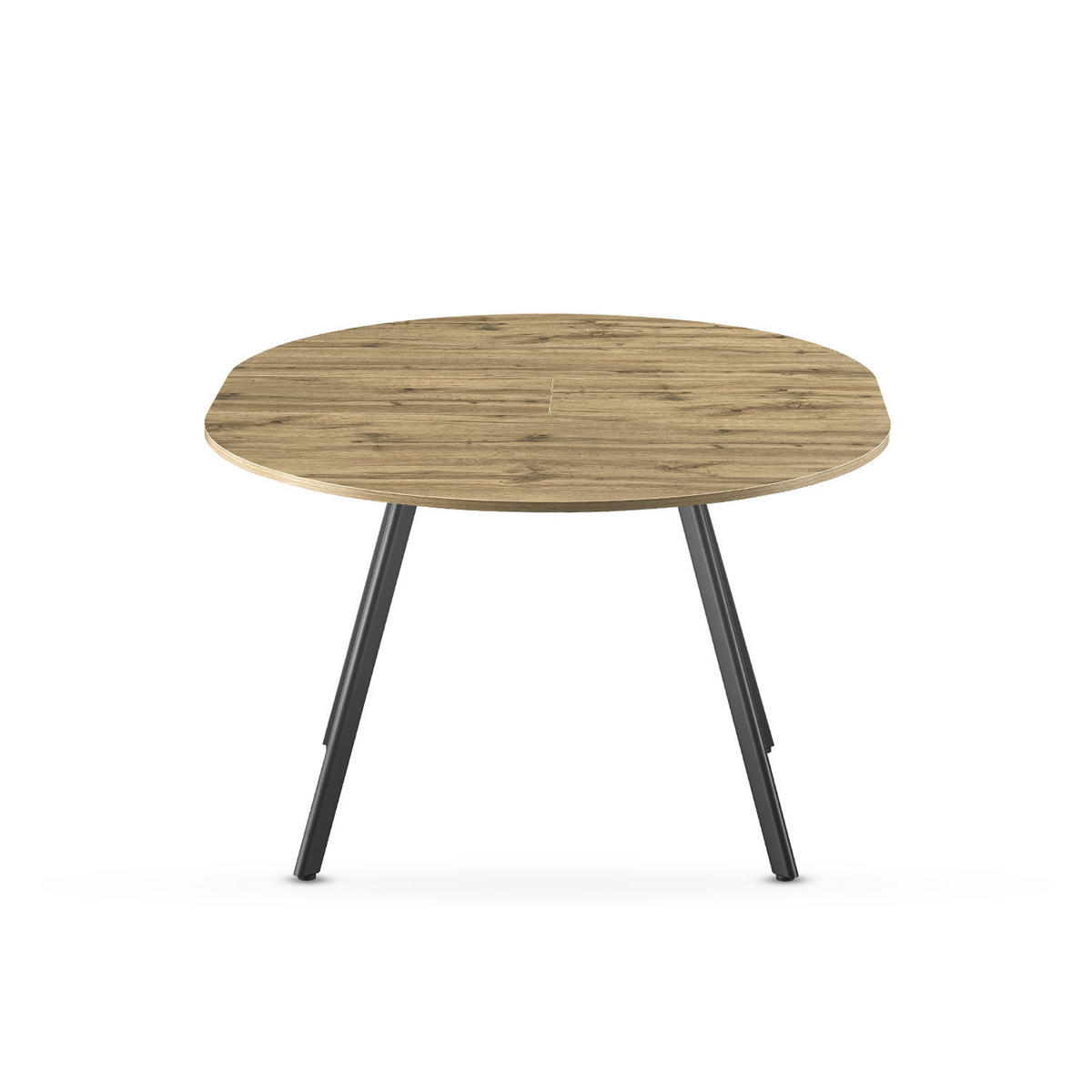 ESSTISCH TILL 120-150/120/76 cm Rund Eiche - Eichefarben/Schwarz, Holzwerkstoff (120/120/76cm) - B&D Home