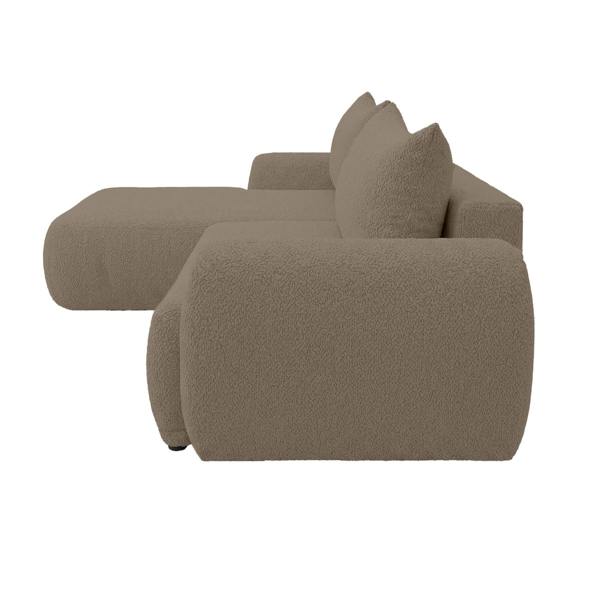ECKSOFA MUNDUK II mit Schlaffunktion, Taupe - Taupe, Textil (260/184cm) - Fedve