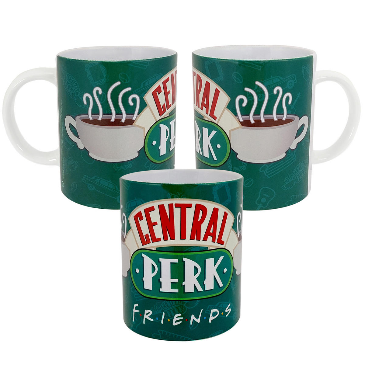 KAFFEEBECHER Friends Central Perk Grün 320 ml - Grün, Keramik (0.32L) - United Labels