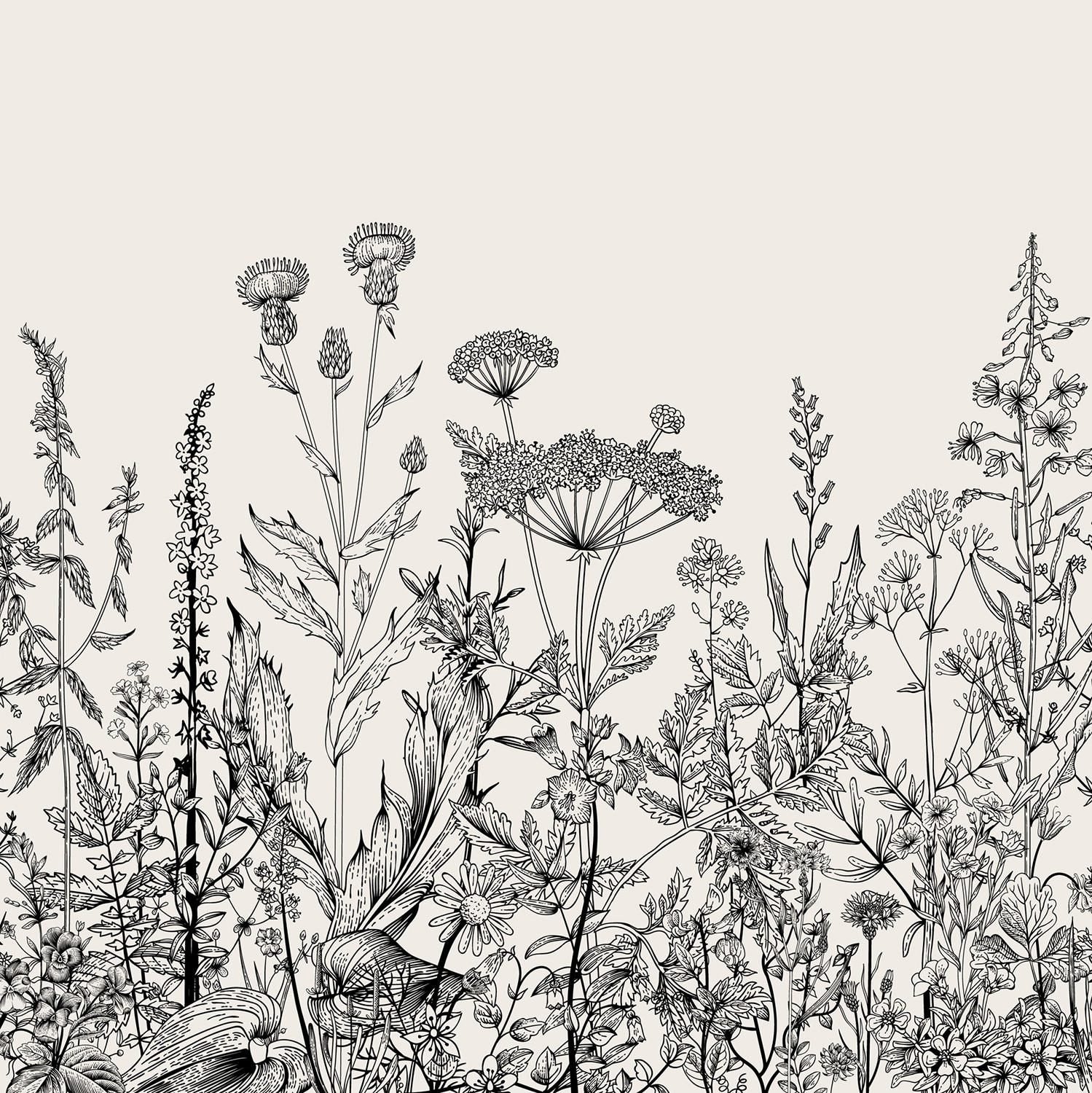 VERDUNKELUNGSROLLO 100x100 cm Graue Blumen - Grau, Textil (100/100cm) - TULUP