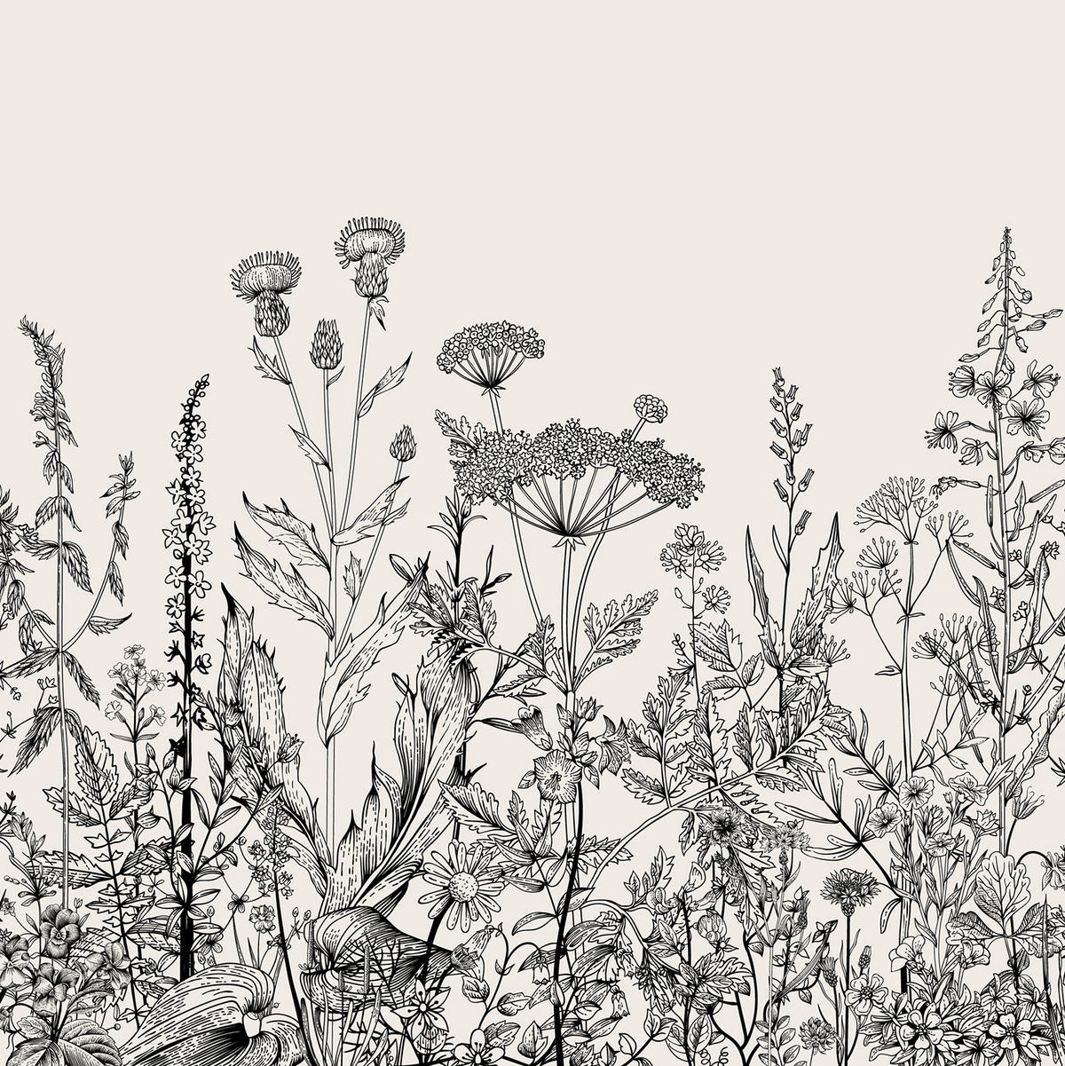 VERDUNKELUNGSROLLO 100x100 cm Graue Blumen - Grau, Textil (100/100cm) - TULUP