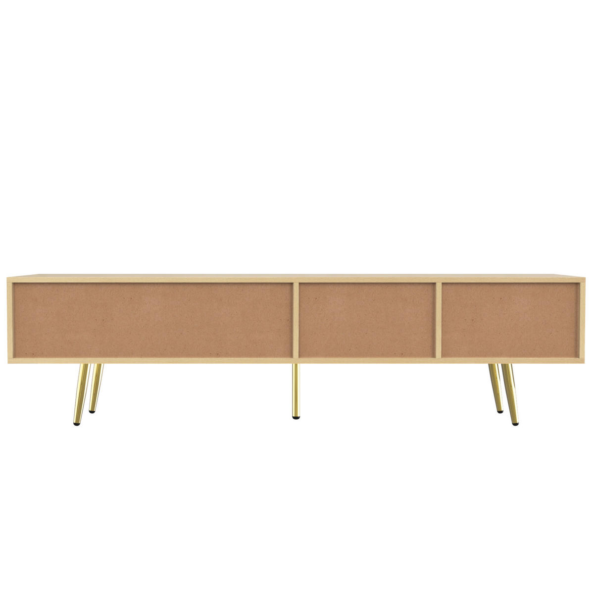 LOWBOARD 160/36/42 cm aus MDF und Spanplatte mit goldfarbenen Metallfüßen Holzfarben - Braun, Holzwerkstoff (160/42/36cm) - Modenvie