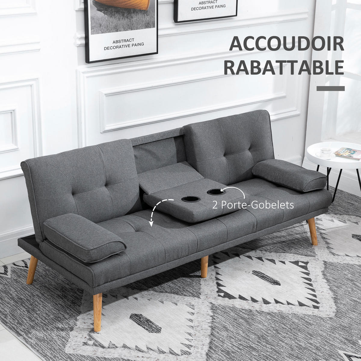 SCHLAFSOFA 3-Sitzer DE-13371 Dunkelgrau - Dunkelgrau, Textil (181/78/77cm) - ComfortXL