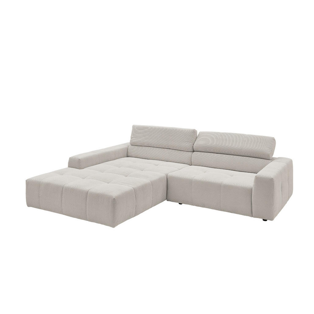 Thumbnail - Kawola Ecksofa, Silber, Schwarz, Textil, Echtholz, 4-Sitzer, Füllung: Komfortschaum, Ottomane links, L-Form, 258x217 cm,...