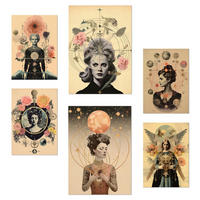 POSTER Set Mit 6 Surreale Florale Im Mystischen Esoterischen A3 & A4 Rahmenlos - Klar, Papier (29/3cm) - Nacnic