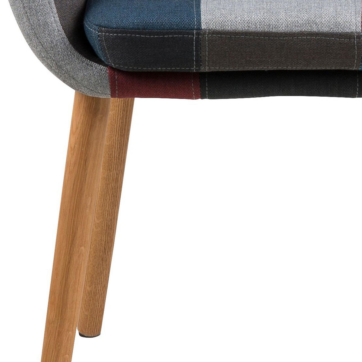 ARMLEHNENSTUHL - Patchwork - Eichefarben/Multicolor, Eichenholz/Holz (58/84/58cm) - home24