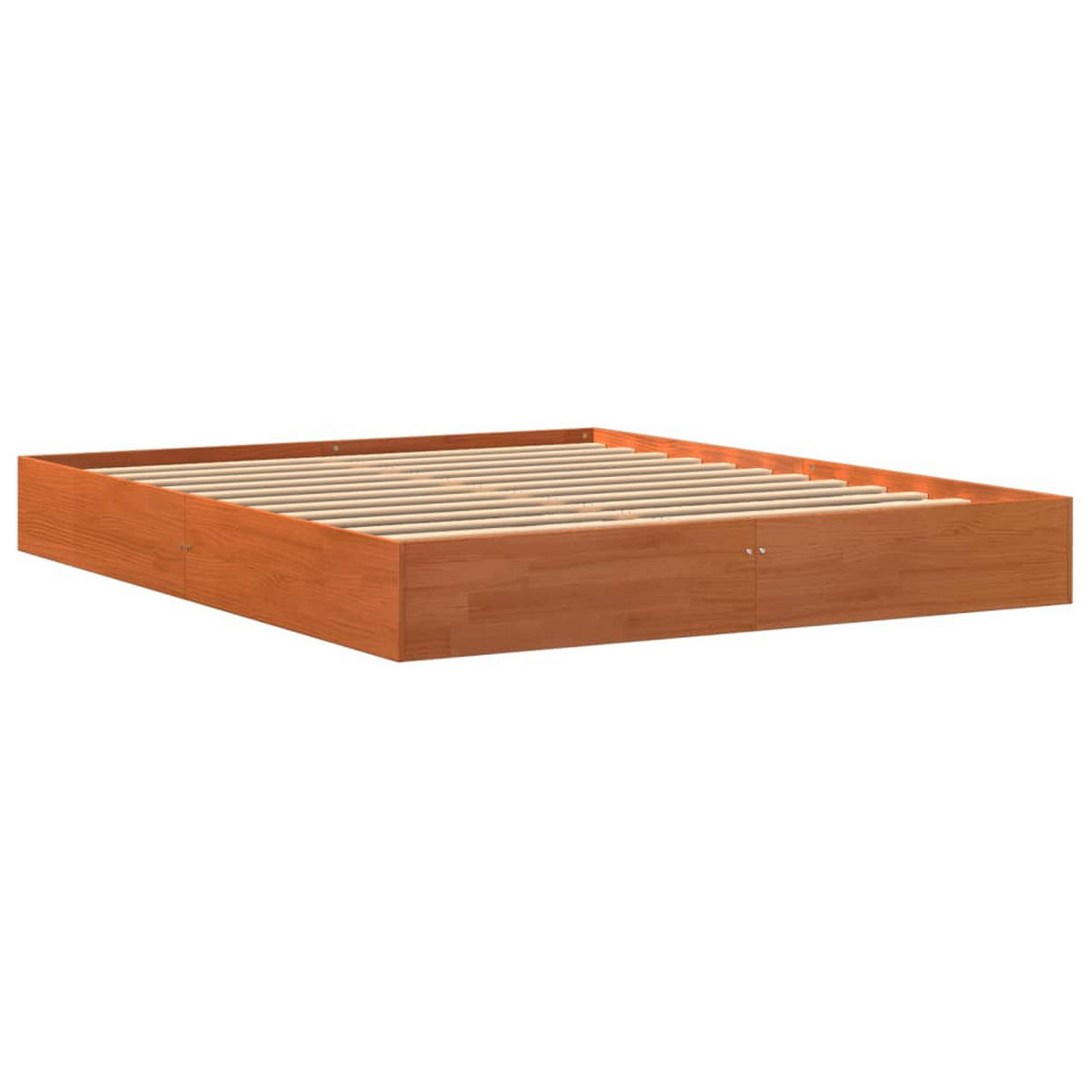 MASSIVHOLZBETT Ohne Matratze Wachsbraun 160/200 Kiefernholz - Braun, Holz (160/200cm) - vidaXL