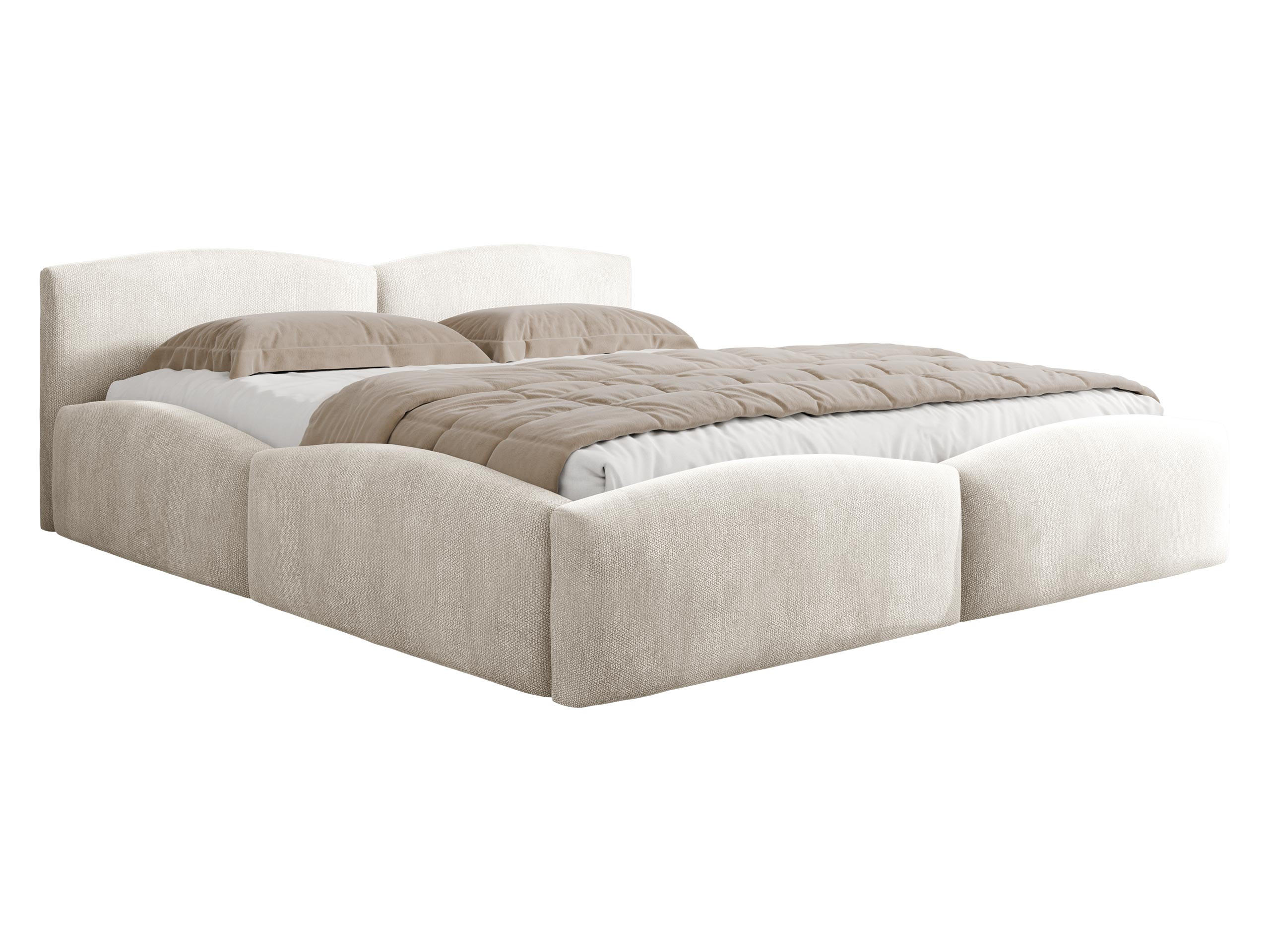 POLSTERBETT Mirala - Eichefarben/Creme, Holz/Textil (180/200cm) - MIRJAN24