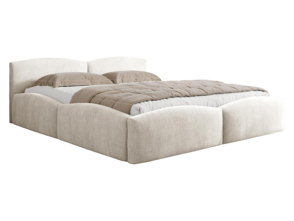 POLSTERBETT Mirala - Eichefarben/Creme, Holz/Textil (180/200cm) - MIRJAN24