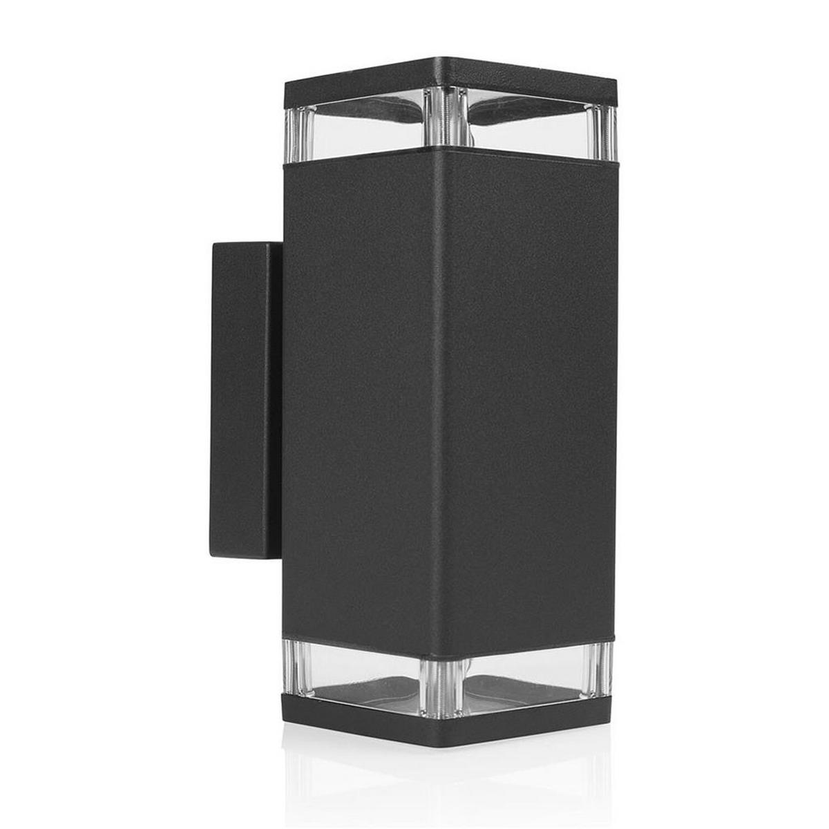 RGB LED AUSSEN-WANDLEUCHTE Aluminium Schwarz - Schwarz, Metall (9/13/23.5cm)