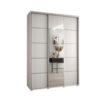SCHWEBETÜRENSCHRANK 235,2/180/45 3-türig - Silberfarben/Weiß, Holz/Metall (180/235/45cm) - Abiks Möbel