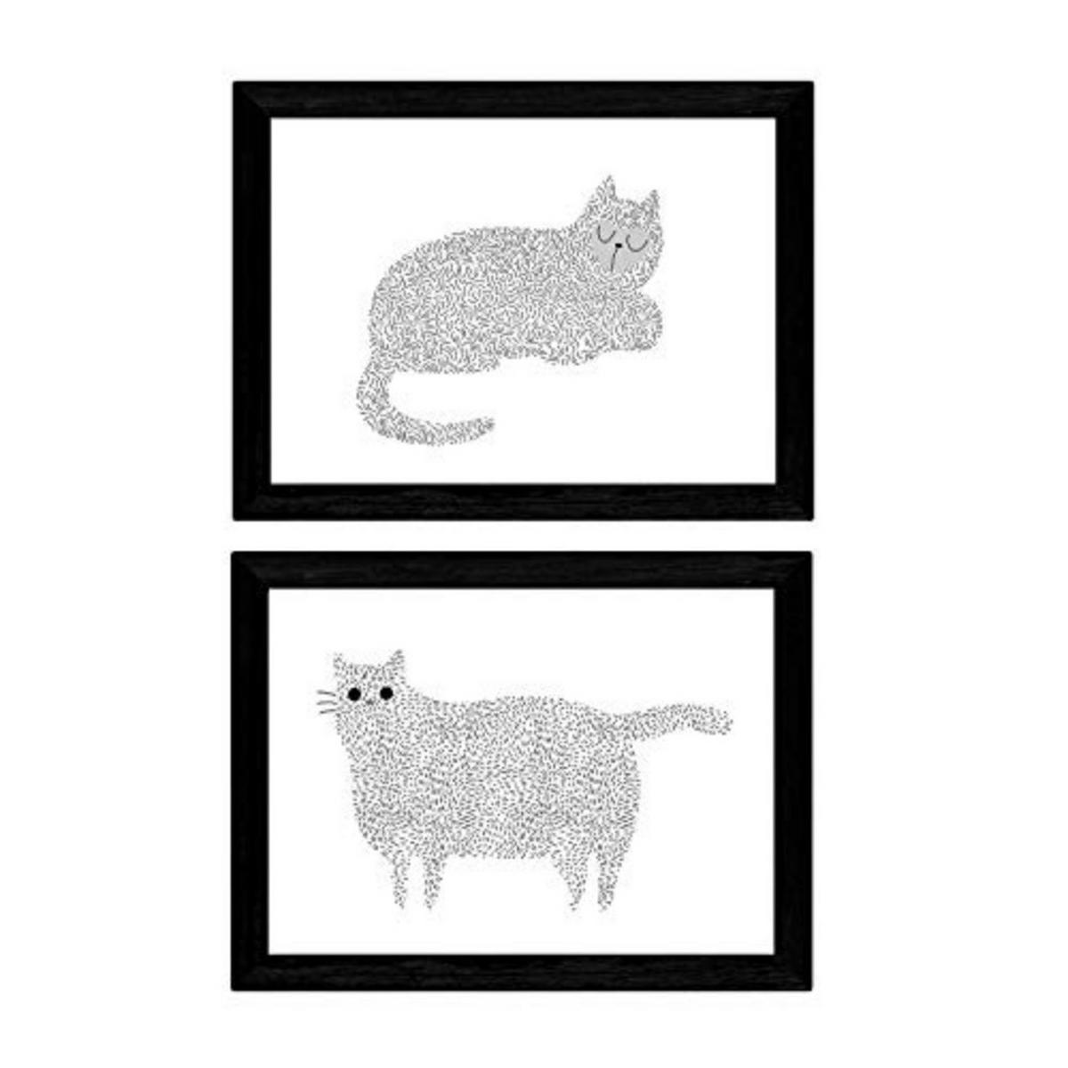 POSTER Set Mit 2 Katzen – Kinder A4 Rahmenlos - Klar, Papier (29.7/5/21cm) - Nacnic