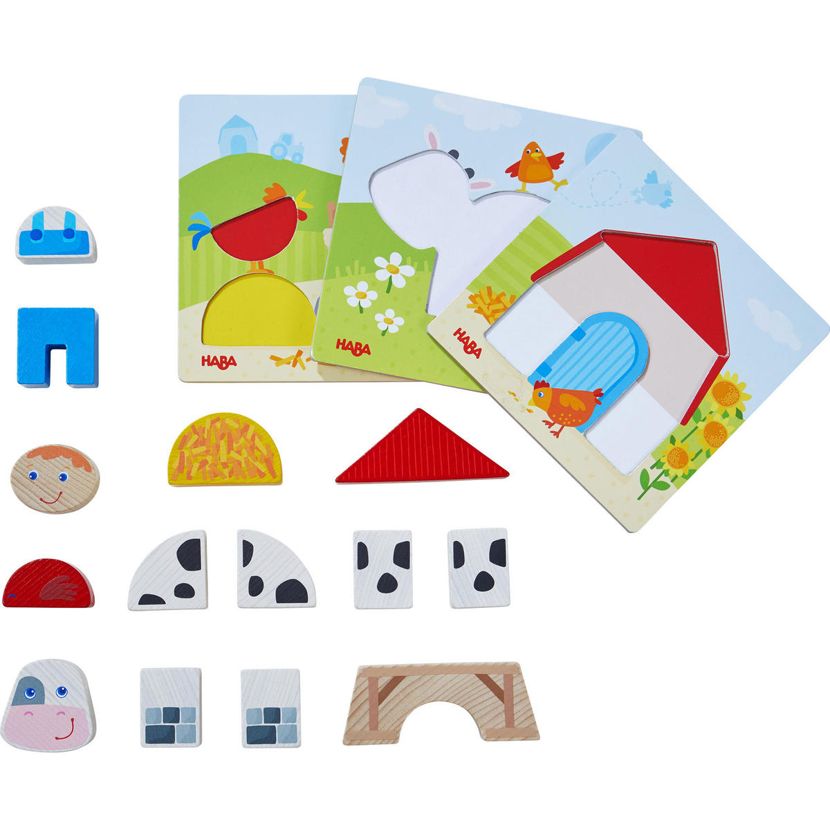 ZUORDNUNGSSPIEL Bauernhof, ab 18 Monaten - Multicolor, Naturmaterialien (27/5.5/37cm) - Haba