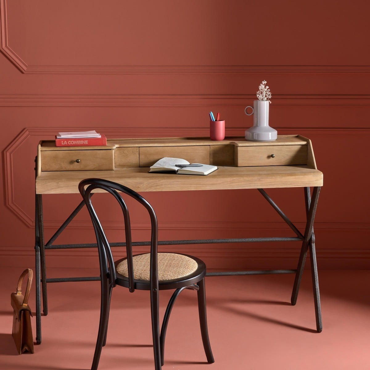 ESSZIMMERSTÜHLE HARTHOLZ schwarze oberfläche rattan 2er set 55/88/55 cm - Schwarz, Holz (55/88/48cm) - Signature